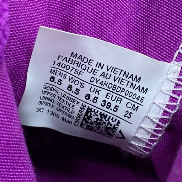 Converse Chuck Taylor Knee Hi XHI Charcoal Gray Purple Sneakers - Picture 8 of 8